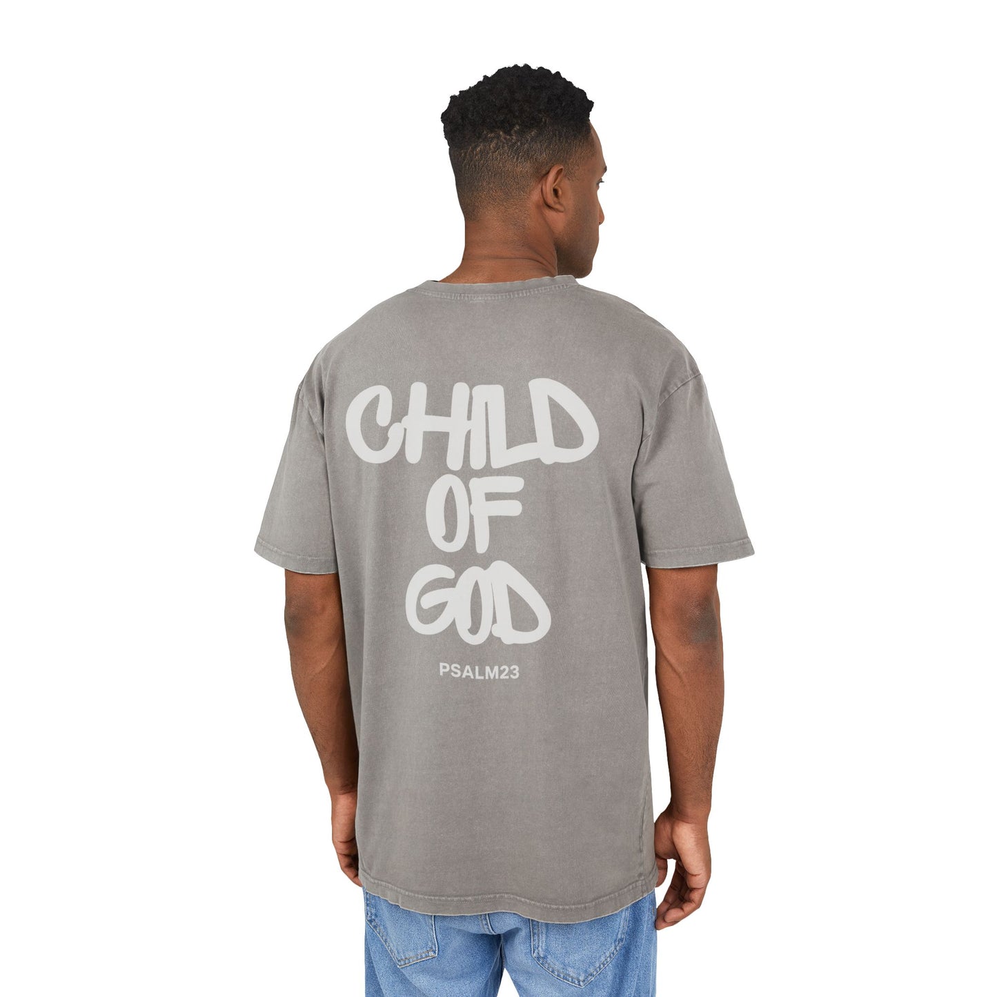 Heavy Oversize Tee, Acid Washed Graphic Shirt, Streetwear T-Shirt, Faith-Based Apparel, Comfortable Casual Wear