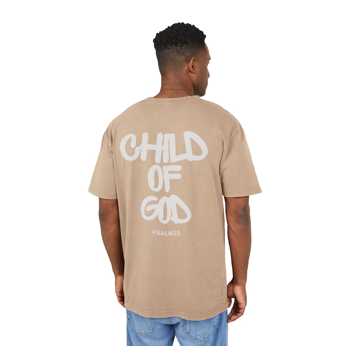 Heavy Oversize Tee, Acid Washed Graphic Shirt, Streetwear T-Shirt, Faith-Based Apparel, Comfortable Casual Wear