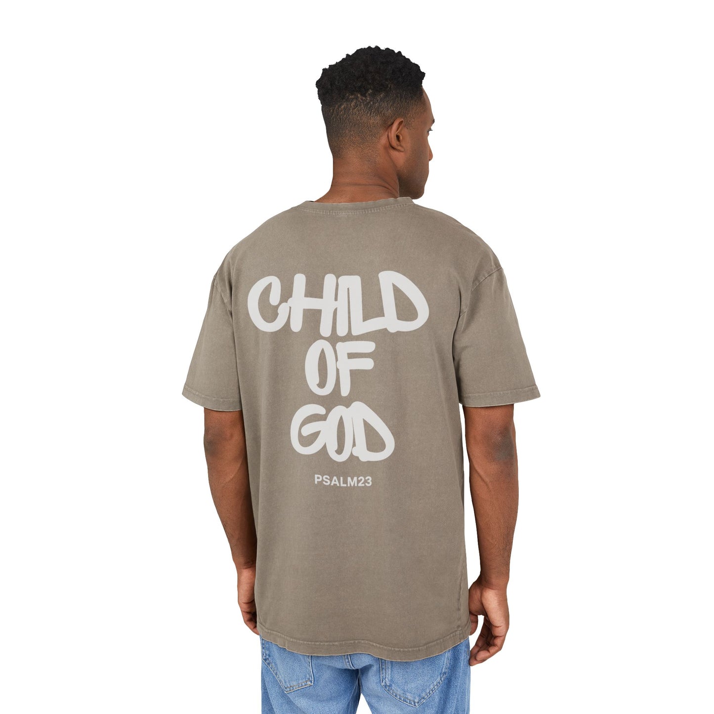 Heavy Oversize Tee, Acid Washed Graphic Shirt, Streetwear T-Shirt, Faith-Based Apparel, Comfortable Casual Wear